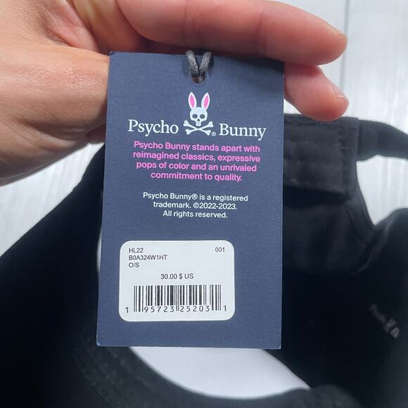 Psycho Bunny Men's Cotton Screen Printed Logo Baseball Adjustable Strap Hat/Cap - Picture 11 of 11